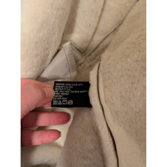 Altard State Brown Faux Suede Jacket With White Faux Fur Lining Size M - Picture 5 of 6